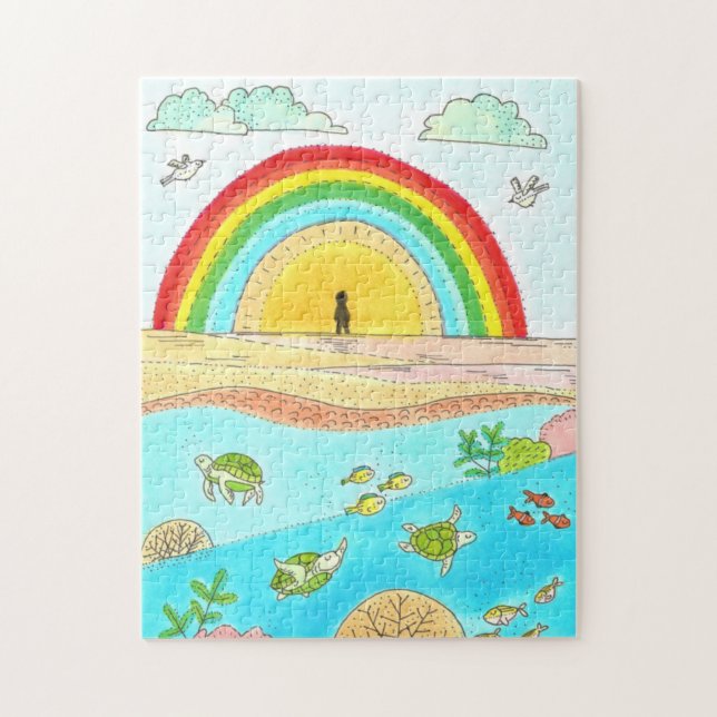 Quebra-cabeça Sea Turtle Beach Adventure Happy Place Personal (Vertical)