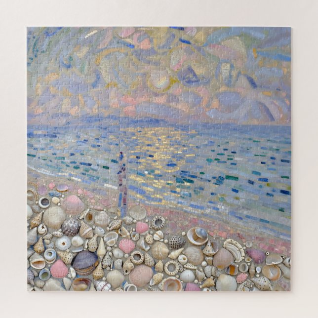 Quebra-cabeça Seashell Mosaic Beach Horizon Glow (Vertical)