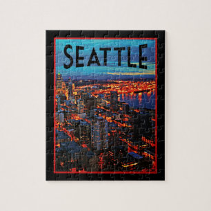 Quebra-cabeça Seattle Night Skyline