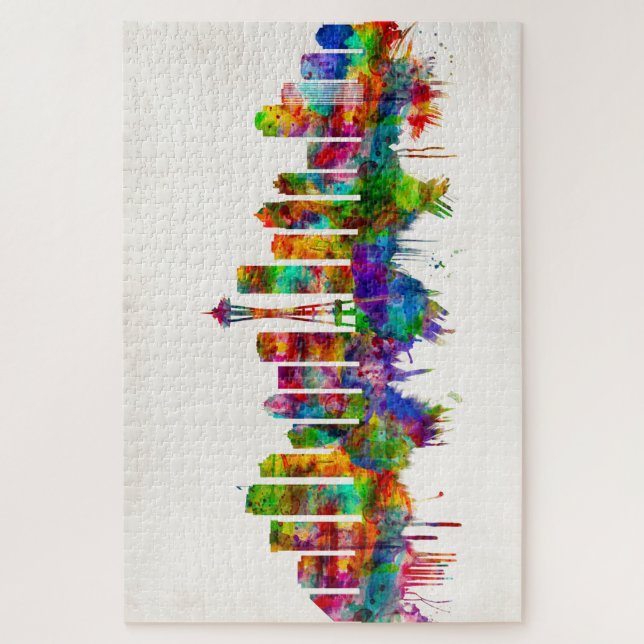 Quebra-cabeça Seattle Washington Skyline (Vertical)