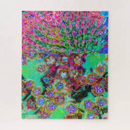 Quebra-cabeça Sedum Roxo Groovy Abstrato Psicodélico