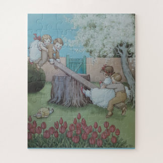 Quebra-cabeça Seesaw Margery Daw rima infantil
