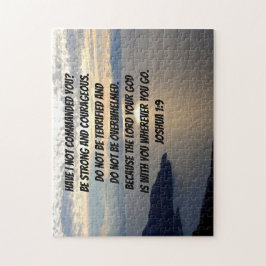 Quebra-cabeça Seja Forte E Corajosa Joshua 1:9 Lake Sunset