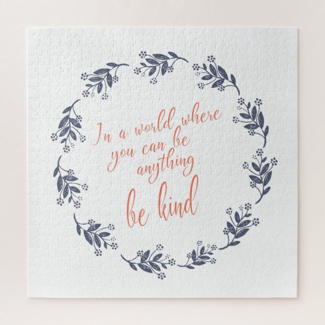 Quebra-cabeça Seja gentil em texto Bonito (Vertical)