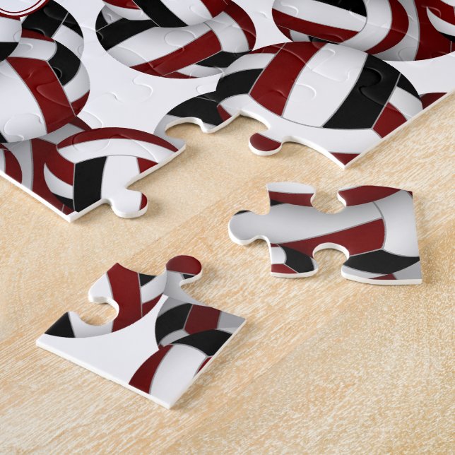 Quebra-cabeça seleção de vôlei negra de marrom (Lateral)