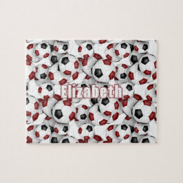 Quebra-cabeça seleção negra do maroon colorido jogador feminino 