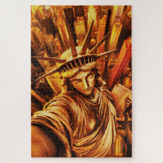 Quebra-cabeça Selfie-Style Statue of Liberty Oil Painting