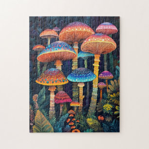 Quebra-cabeça Selva Colorida de Cogumelos Luminescente