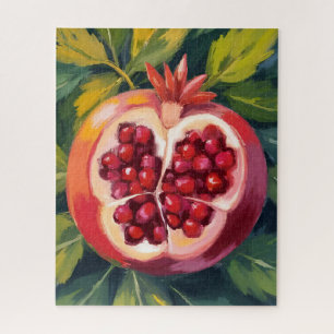 Quebra-cabeça Sementes de Romã Pintura de Frutas