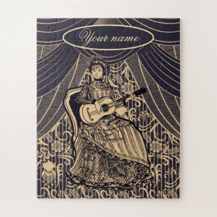 Quebra-cabeça Senhora com guitarra