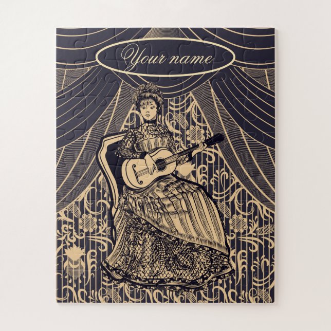 Quebra-cabeça Senhora com guitarra (Vertical)