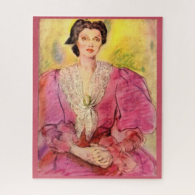 Quebra-cabeça senhora de rosa (Vertical)
