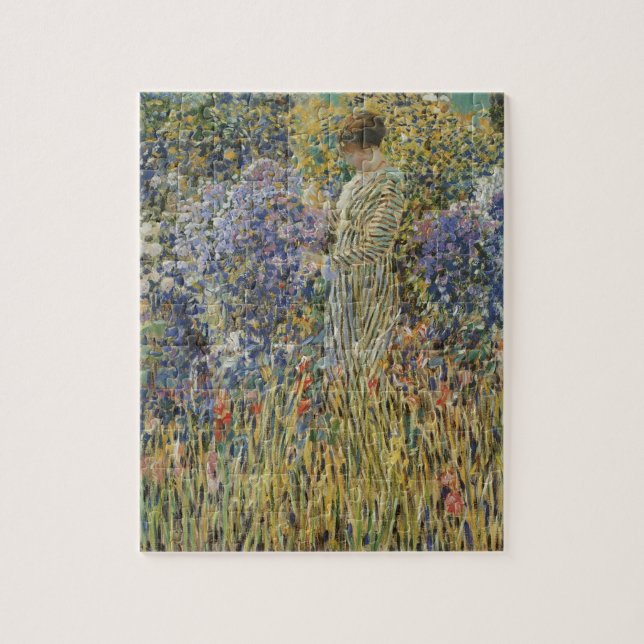 Quebra-cabeça Senhora em um jardim por Frederick Frieseke, Belas (Vertical)