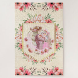 Quebra-cabeça Senhora Floral Rosa, Primavera Trabalho de arte