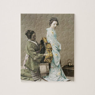 Quebra-cabeça Senhora japonesa Gueixa Asiático Vintage Arte