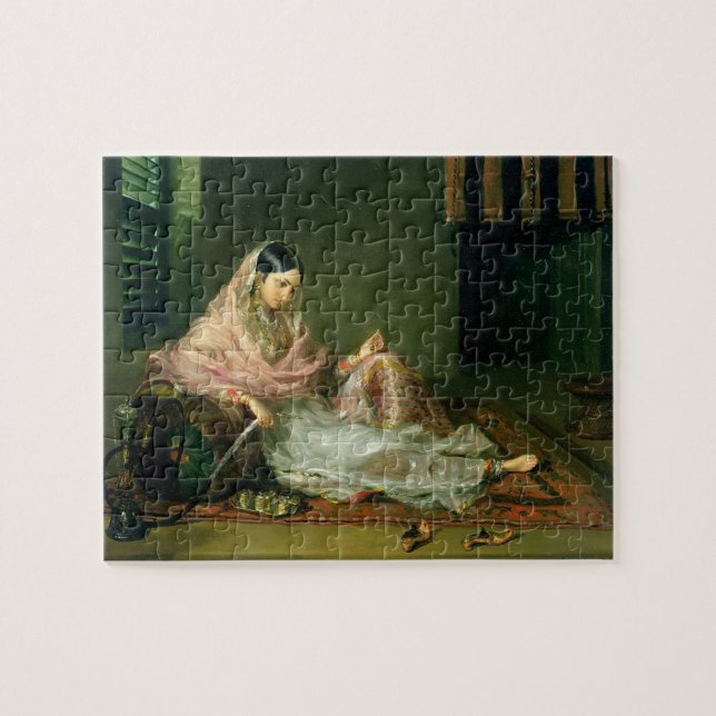 Quebra-cabeça Senhora muçulmana Reclining, 1789 (óleo em canvas) (Horizontal)