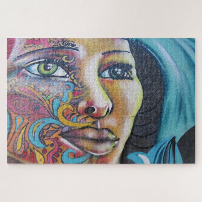 Quebra-cabeça senhora pintada (Horizontal)