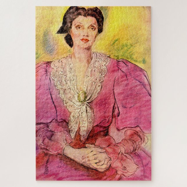 Quebra-cabeça senhora rosa (Vertical)