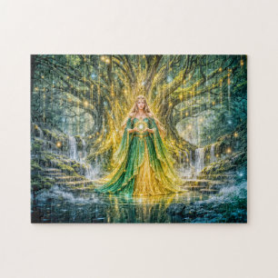 Quebra-cabeça Senhora Sob a Árvore do Mundo Fantasia Encantada
