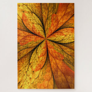 Quebra-cabeça Sensação de outono, Flor Fractal Moderno Abstrat