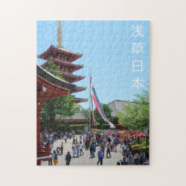 Quebra-cabeça Sensoji Temple pagoda Asakusa Tóquio Japão & kanji