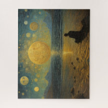 Sentado na praia do mundo surreal