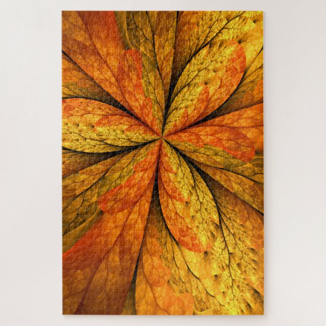 Quebra-cabeça Sentimento de Outono, Flor Fractal Abstrata Modern (Vertical)