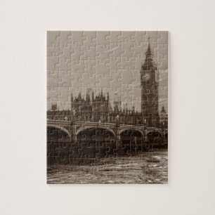 Quebra-cabeça Sepia Big Ben Tower Palace de Westminster