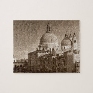 Quebra-cabeça Sépia Venice Grande Canal Piazza San Marco Salute