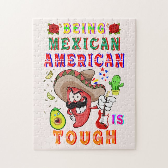 Quebra-cabeça Ser Mexicano-Americano É Difícil (Vertical)