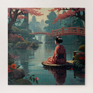 Quebra-cabeça "Serenidade ao Sol: Arte Chinesa Tradicional