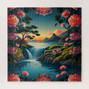 Quebra-cabeça "Serenidade ao Sol: Arte Chinesa Tradicional