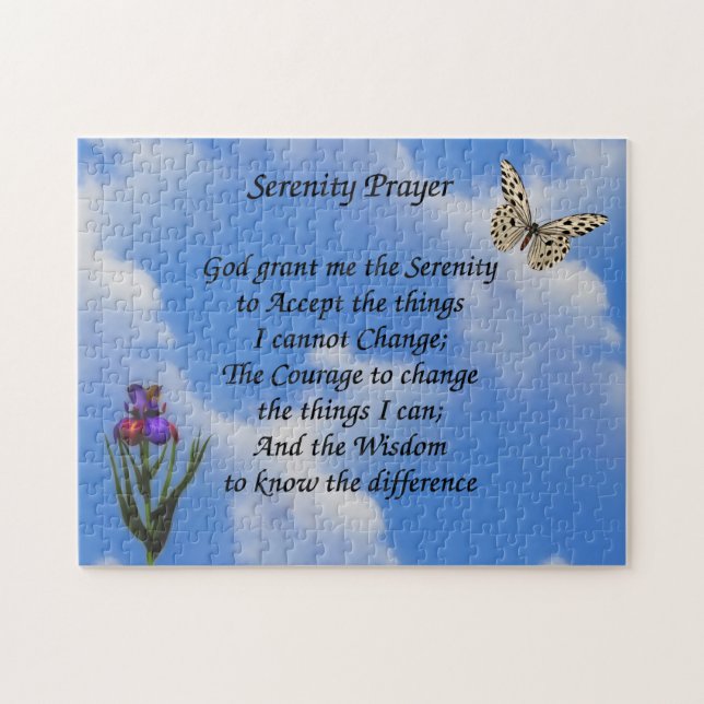 Quebra-cabeça Serenity Prayer Butterfly Flower Inspiration (Horizontal)