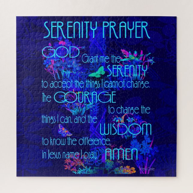 Quebra-cabeça Serenity Prayer em Azul (Vertical)