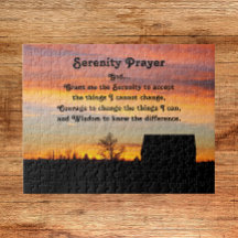 Serenity Prayer Sunset Silhouscape