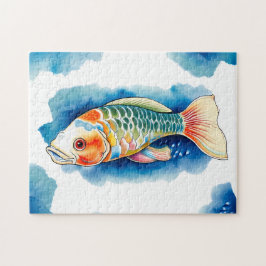 Quebra-cabeça - Série Watercolor: Peixe Koi
