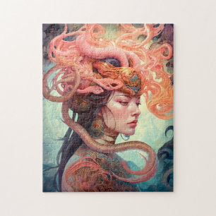 Quebra-cabeça Serpent Hair Lady Fantasy Art