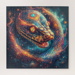 Quebra-cabeça Serpente Cósmica com Escamas Brilhantes