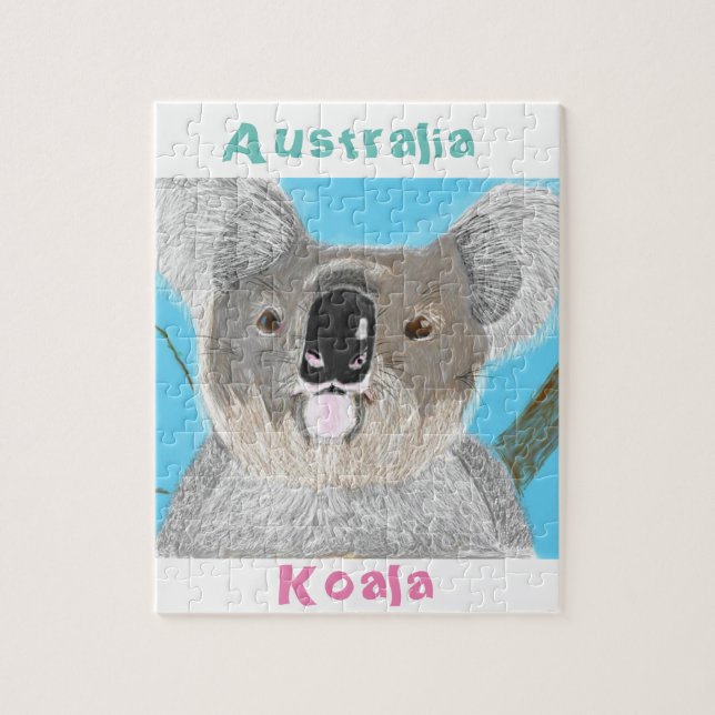 Quebra-cabeça Serra de vaivém do Koala - mão tirada (Vertical)