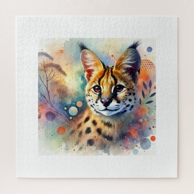 Quebra-cabeça Serval Majesty 020924AREF115 - Watercolor (Vertical)