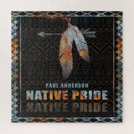 Quebra-cabeça Seta Tribal de Pena Indiana do Orgulho Nativo