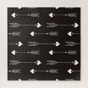 Quebra-cabeça Setas, corações, padrão de abstrato.
