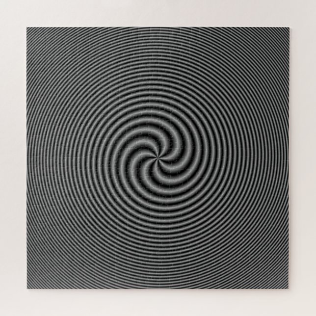 Quebra-cabeça Sete espirais sob medida em preto e branco (Horizontal)