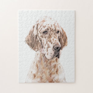 Quebra-cabeça Setter Inglês Laranja Belton - Pintura de Cão