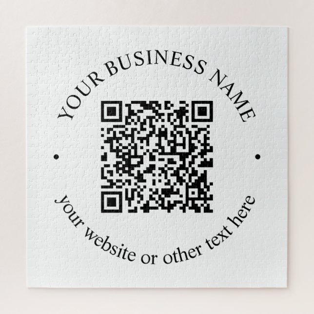Quebra-cabeça Seu código QR carregado mais texto circular editáv (Vertical)
