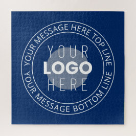 Quebra-cabeça Seu logotipo e texto circular personalizável | Azu