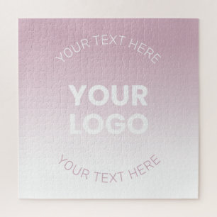 Quebra-cabeça Seu logotipo Moderno cor-de-rosa e branco