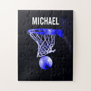 Quebra-cabeça Seu nome é Trabalho de arte de basquete personaliz