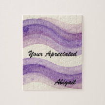 Seu Nome Roxo Ondulado Apreciado em Aquarela Retro