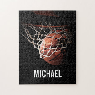 Quebra-cabeça Seu nome Trabalho de arte de basquete personalizá
